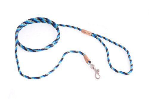 alvalley Nylon Snap Leine für Hunde Trainings Leine 4 mm x 4 ft, X-Small, Blue - Black von alvalley