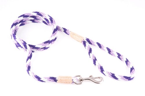 alvalley Nylon Snap Trainings-Leine für Hunde 8 mm x 4 ft, s, Purple - White von alvalley