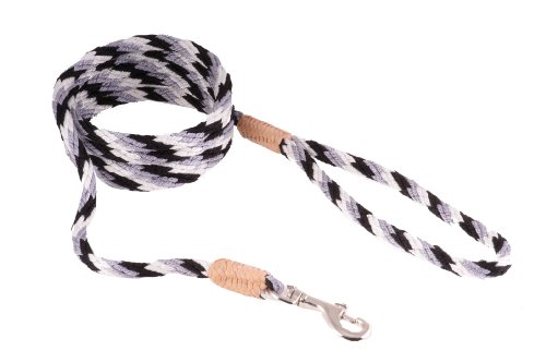 alvalley Nylon Snap Trainings Leine für Hunde 8 mm x 6 ft, Small, Black - White - Gray von alvalley