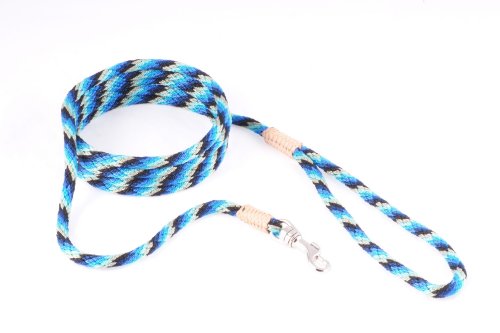 alvalley Nylon Snap Trainingsleine für Hunde 6 mm x 4 ft, X-Small, Blue - Black von alvalley