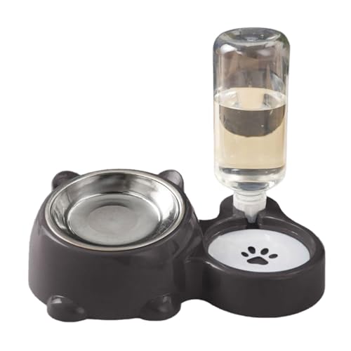 Erhöhte Futterspender für Haustiere mit abnehmbarem Edelstahlnapf und automatischem Wasserspender für Katzen und Hunde, erhöhte Futterspender für Haustiere Erhöhte Futterspender für Haustiere mit abnehmbarem Edelstahlnapf und automatischem Wasserspender für Katzen und Hunde, erhöhte Futterspender für Haustiere von amangul