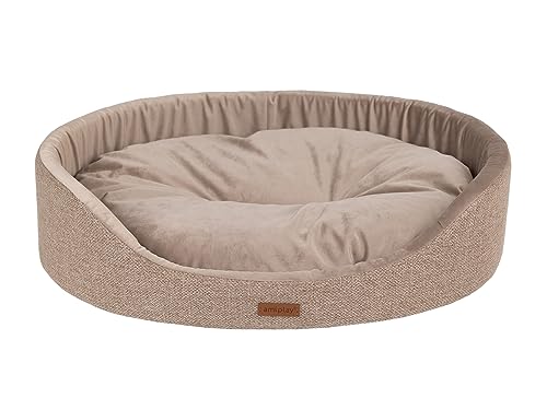 Amiplay Hundeliegeplatz/Katzenliegeplatz Oval Siena S/M/L/XL/XXL (M 52x x 44y x 14h cm, Beige) von Amiplay