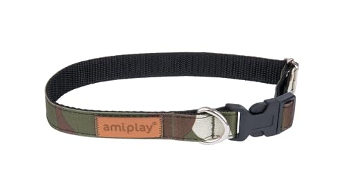 Amiplay Verstellbares Hundehalsband Adventure - Robustes, Wetterbeständiges Halsband für Hunde, Ideal für kleine und große Hunde, Mit Leuchtendem Design, von Amiplay