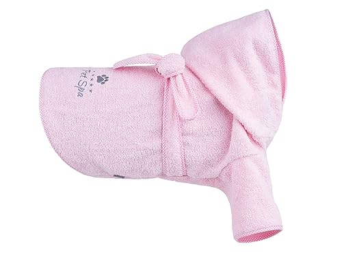 amiplay Hundebademantel Grau/Blau/Rosa 25cm/30cm/35cm/40cm/45cm/50cm (45 cm Beagle, Rosa) von amiplay