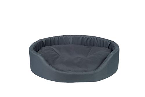 amiplay Hundebett Colosseum 'Basic' | Hundekorb | Komfortbett | Hunde-Liegeplatz | Hundesofa | Tierbett | Kuscheliger Schlafplatz für Hunde, Farbe:Graphit, Größe:XS | 40 [x] x 32 [y] x 12 [h] cm von amiplay