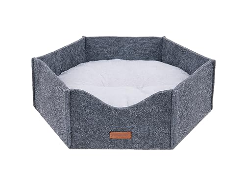 amiplay Hundeliegeplatz/Katzenliegeplatz Krone 2 in 1 Hygge S/M (M 54[x] x47[y] x17[h] cm, Grau) von amiplay