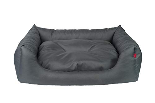 amiplay Hundesofa 'Basic' | Hundekorb | Hundekissen | Hunde-Liegeplatz | Tierbett | Kuscheliger Schlafplatz für Hunde, Farbe:Graphit, Größe:L | 78 [x] x 64 [y] x 19 [h] cm von amiplay