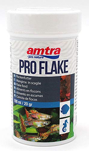 Amtra Pro Flake Komplettes Flockenfutter Flocken Futter Tropenfische Fischfutter Süßwasseraquarien Meerwasseraquarien 100 ml (20g) von amtra pro nature