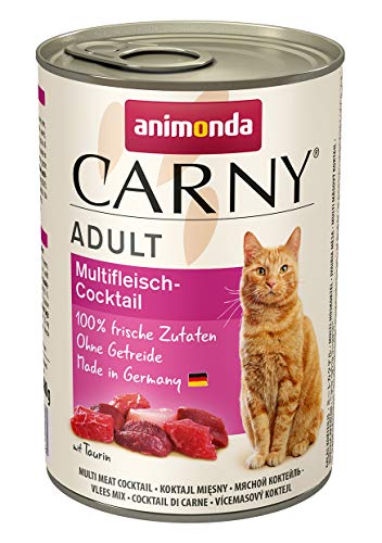 animonda Carny Adult Katzenfutter, Nassfutter für Ausgewachsene Katzen, Multifleisch-Cocktail, 6 X 400 g von animonda Carny