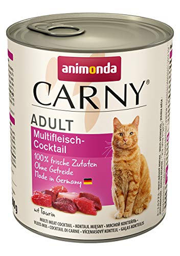 Animonda Carny Adult Katzenfutter für erwachsene Katzen, Dose Nassfutter für ausgewachsene Katzen, Multifleisch-Cocktail, 6 x 800 g von animonda Carny