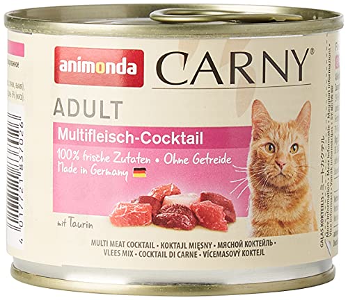 Animonda Carny Adult Katzenfutter für erwachsene Katzen, Dose Nassfutter für ausgewachsene Katzen, Multifleischcocktail, 6 x 200 g von animonda Carny