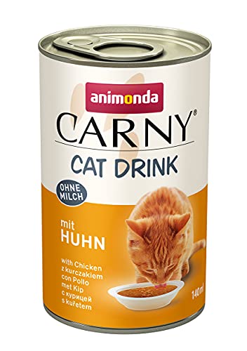 Carny Drink Katzensnack Drink mit Huhn (24 x 140ml), Kazensuppe, Katzensnack ohne Milch, Getreide und Zucker von animonda von animonda Carny