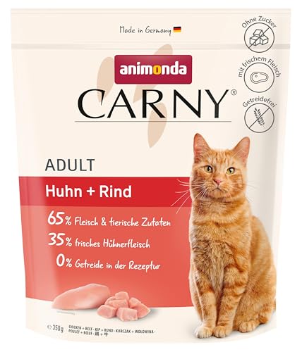 Carny Katzen Trockenfutter mit Huhn + Rind (1 x 350g), Getreide und Zuckerfreies Trockenfutter von animonda für ausgewachsene Katzen von animonda Carny