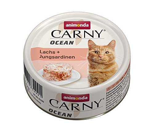 animonda Carny Ocean Katzenfutter, Nassfutter für Katzen, Lachs+ Jungsardinen, 12 x 80 g von animonda Carny