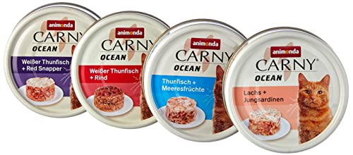 animonda Carny Adult Ocean Meeresvielfalt Nr. 1 (12 x 80 g), Katzennassfutter für ausgewachsene Katzen, Nassfutter mit zartem Fischfilet, Katzenfutter ohne Getreide und Zucker von animonda Carny