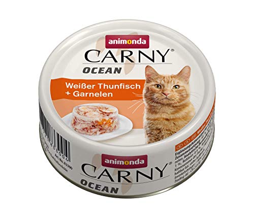 animonda Carny Ocean Katzenfutter, Nassfutter für Katzen, Weißer Thunfisch + Garnelen, 12 x 80 g von animonda Carny