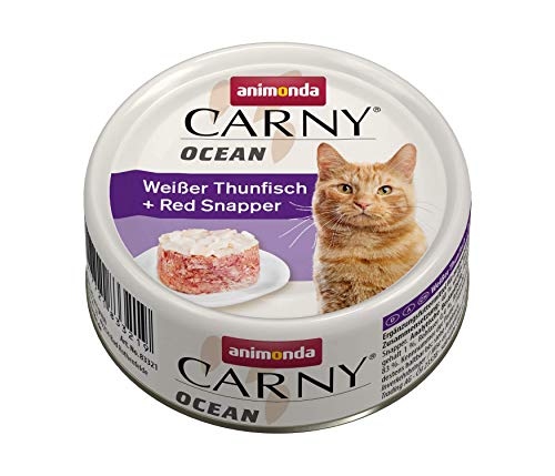 animonda Carny Ocean Katzenfutter, Nassfutter für Katzen, Weißer Thunfisch + Red Snapper, 12 x 80 g von animonda Carny