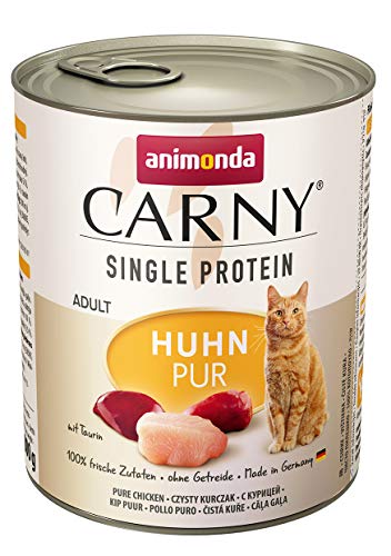 Carny Single Protein Katzenfutter Nass, Nassfutter für Katzen, Huhn, 6 x 800g von animonda Carny