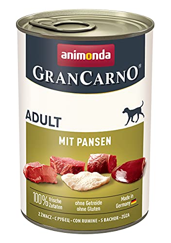 animonda GranCarno Adult Hundefutter nass, Nassfutter für Erwachsene Hunde, mit Pansen, 6 x 400g von Grancarno