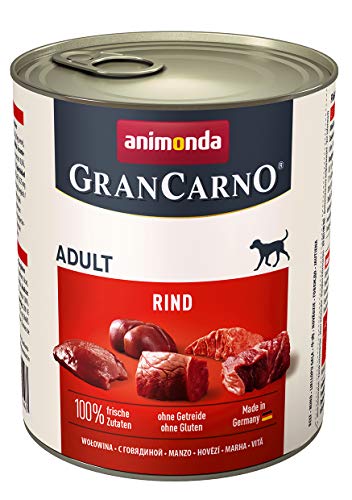 animonda GranCarno Adult Hundefutter nass, Nassfutter für erwachsene Hunde, Rind pur, 6 x 800g von animonda Vom Feinsten