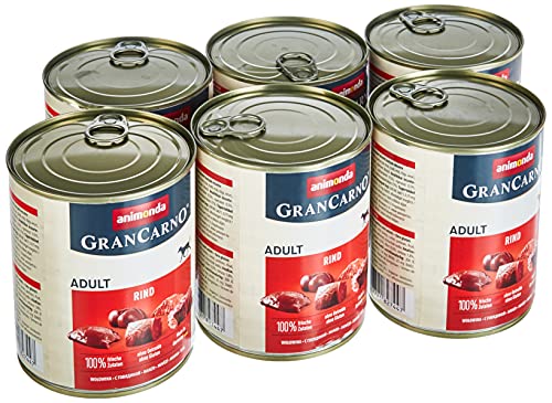 Animonda GranCarno Hundefutter, Nassfutter für erwachsene Hunde, Rindfleisch pur, 800g von Grancarno