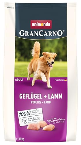 GranCarno Trockenfutter Adult Geflügel + Lamm (1 x 12kg), Premium Futter ohne Getreide für Erwachsene Hunde von animonda von Grancarno