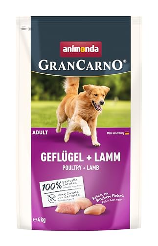 GranCarno Trockenfutter Adult Geflügel + Lamm (1 x 4kg), Premium Futter ohne Getreide für Erwachsene Hunde von animonda von Grancarno