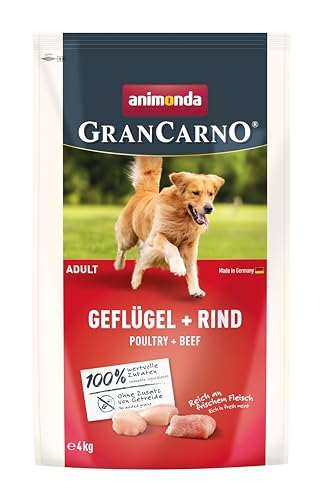 GranCarno Trockenfutter Adult Geflügel + Rind (1 x 4kg), Premium Futter ohne Getreide für Erwachsene Hunde von animonda von Grancarno