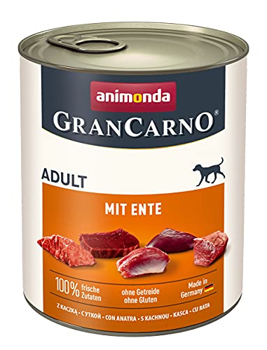animonda GranCarno Adult Hundefutter nass, Nassfutter für erwachsene Hunde, mit Ente, 6 x 800g von animonda GranCarno