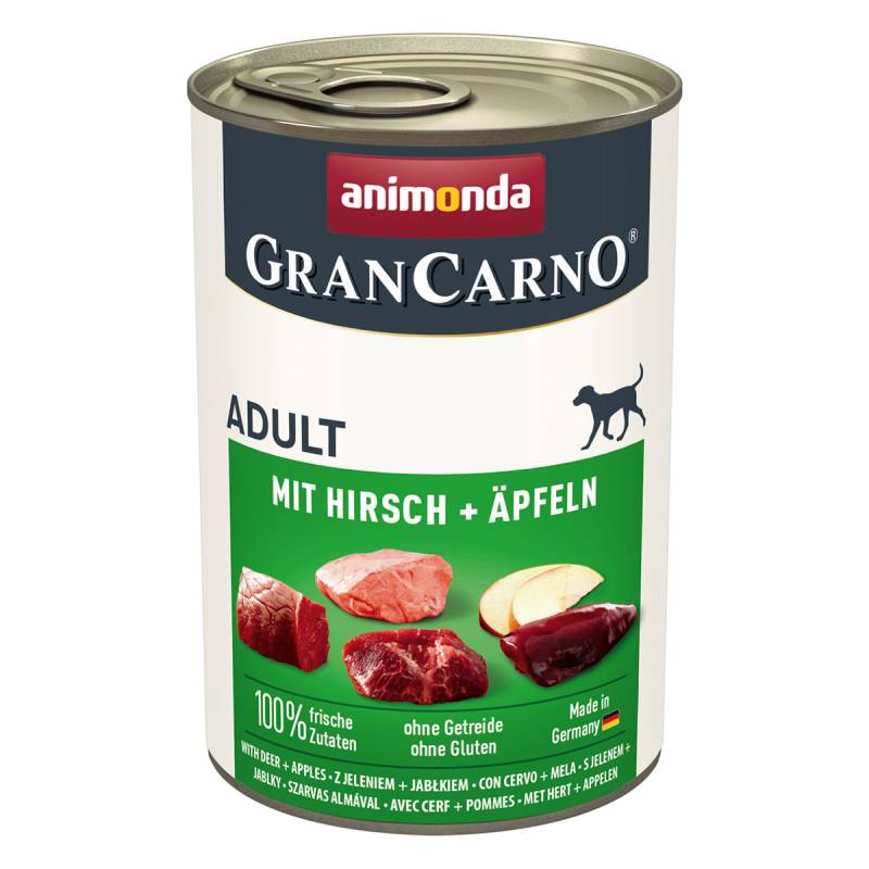 GranCarno Adult mit Hirsch + Äpfeln 6x400g von animonda GranCarno