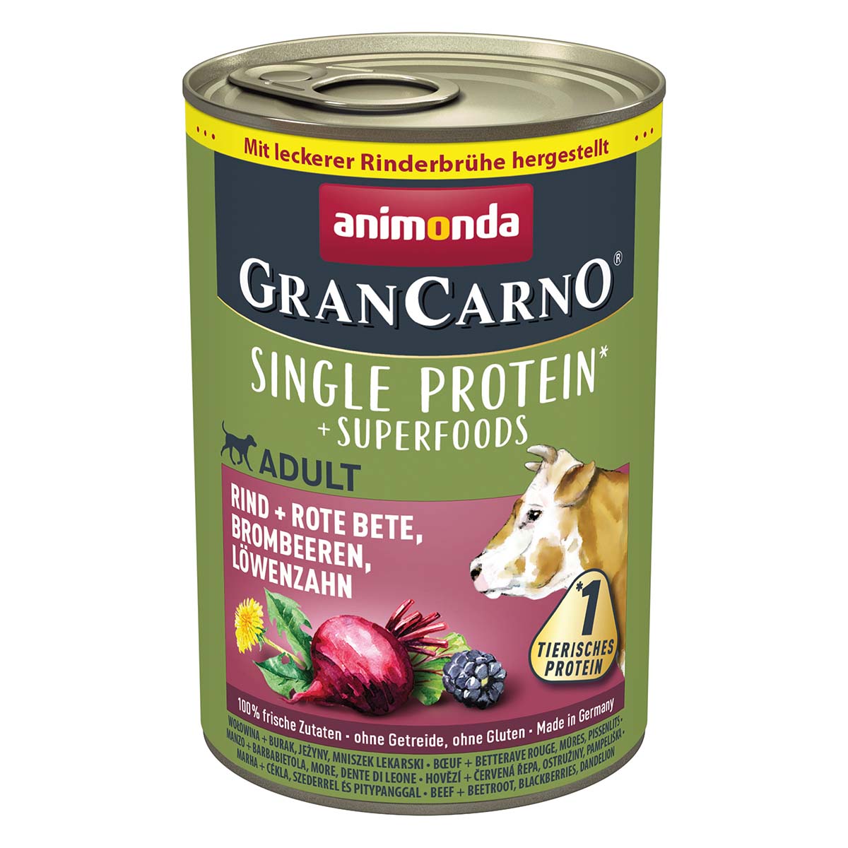 GranCarno Superfoods Adult Rind + Rote Bete, Brombeere 24x400g von animonda GranCarno