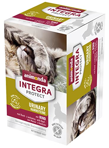 animonda INTEGRA PROTECT Urinary Oxal mit Rind (6 x 100 g), Katzen Diätfutter bei Harnsteinen, Katzenfutter verringert die Bildung von Oxalsteinen, Nassfutter für Katzen ohne Getreide von Animonda Integra Protect