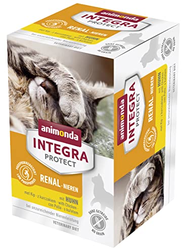 animonda INTEGRA PROTECT Katzenfutter nass Renal (Nieren) Huhn (6 x 100g), vom Tierarzt empfohlen bei Niereninsuffizienz, mit Veterinären entwickeltes Diätalleinfutter für erwachsene Katzen von Animonda Integra Protect