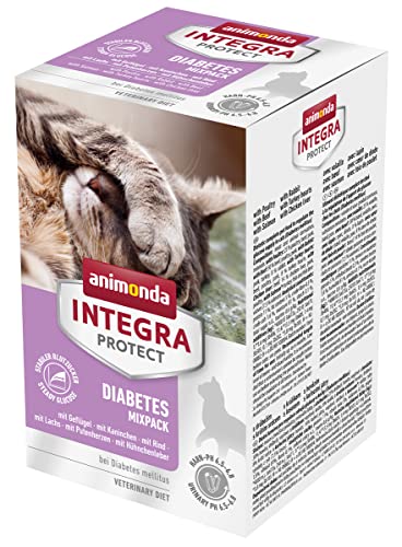 animonda INTEGRA PROTECT Katzenfutter nass Diabetes im Variationen Mix (6 x 100g), vom Tierarzt empfohlen bei Diabetes, mit Veterinären entwickeltes Diätalleinfutter für erwachsene Katzen von Animonda Integra Protect