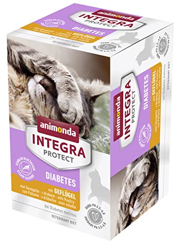 animonda INTEGRA PROTECT Katzenfutter nass Diabetes Geflügel (6 x 100g), vom Tierarzt empfohlen bei Diabetes mellitus, mit Veterinären entwickeltes Diätalleinfutter für erwachsene Katzen von Animonda Integra Protect