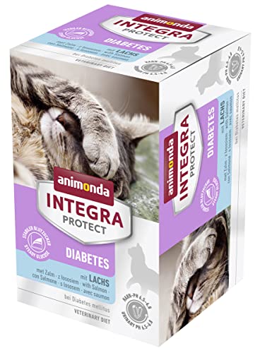 animonda INTEGRA PROTECT Katzenfutter nass Diabetes Lachs (6 x 100g), vom Tierarzt empfohlen bei Diabetes mellitus, mit Veterinären entwickeltes Diätalleinfutter für erwachsene Katzen von Animonda Integra Protect