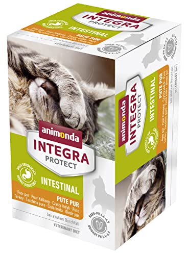 animonda INTEGRA PROTECT Intestinal Pute Pur (6 x 100 g), Katzen Diätfutter bei Durchfall & Erbrechen, Katzenfutter mit Pute und Reis, leicht verdauliches Nassfutter für Katzen von Animonda Integra Protect