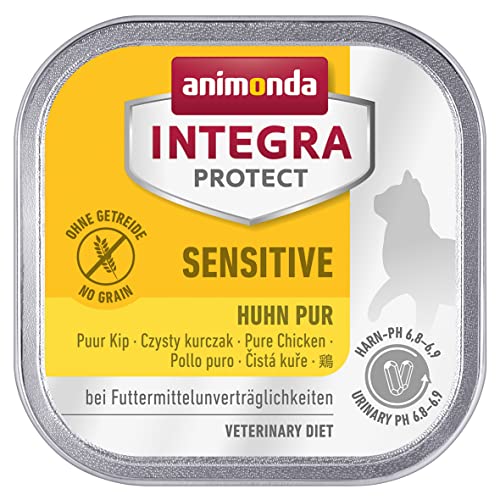 animonda INTEGRA PROTECT Katzenfutter nass Sensitive Huhn Pur (16 x 100g), vom Tierarzt empfohlen bei Futtermittelallergie, mit Veterinären entwickeltes Diätalleinfutter für erwachsene Katzen von Animonda Integra Protect