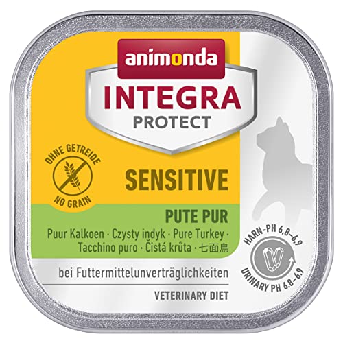 animonda INTEGRA PROTECT Sensitive Pute Pur (16 x 100 g), Katzen Diätfutter bei Futtermittelallergie, sensitives Katzenfutter für allergische Katzen, Nassfutter für Katzen ohne Getreide von animonda INTEGRA PROTECT