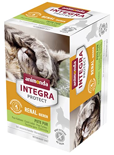 INTEGRA PROTECT Katzenfutter nass Renal Pute Pur (6 x 100g), vom Tierarzt empfohlen bei Niereninsuffizienz, mit Veterinären entwickeltes Ergänzungsfutter für erwachsene Katzen von animonda von Animonda Integra Protect