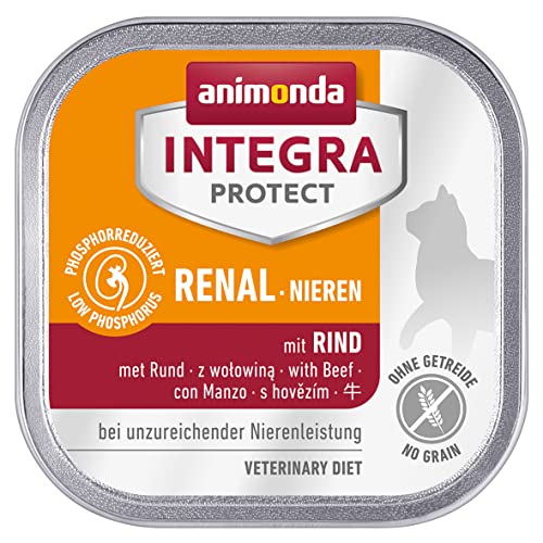 INTEGRA PROTECT in Schale, Nassfutter für erwachsene Katzen als Nahrungsergänzungsfutter für Renal mit Rind 100 g von Animonda Integra Protect