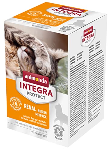 animonda INTEGRA PROTECT Katzenfutter nass Renal (Nieren) Mix (6 x 100g), vom Tierarzt empfohlen bei Niereninsuffizienz, mit Veterinären entwickeltes Diätalleinfutter für erwachsene Katzen von Animonda Integra Protect