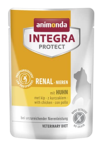 animonda INTEGRA PROTECT Katzenfutter nass Renal (Niere) mit Huhn (24 x 85g), vom Tierarzt empfohlen bei Niereninsuffizienz, mit Veterinären entwickeltes Diätalleinfutter für erwachsene Katzen von Animonda Integra Protect