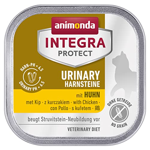 Animonda INTEGRA PROTECT Adult Urinary Struvitstein Nassfutter Katze, hochwertiges Premiere Katzenfutter Nass getreidefrei, Diätfuttermittel für Katzen, mit Huhn, 6 x 100g von Animonda Integra Protect