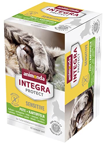 animonda INTEGRA PROTECT Katzenfutter nass Sensitive Pute + Kartoffel (6 x 100g), vom Tierarzt empfohlen bei Futtermittelallergie, mit Veterinären entwickeltes Diätalleinfutter für Katzen von Animonda Integra Protect