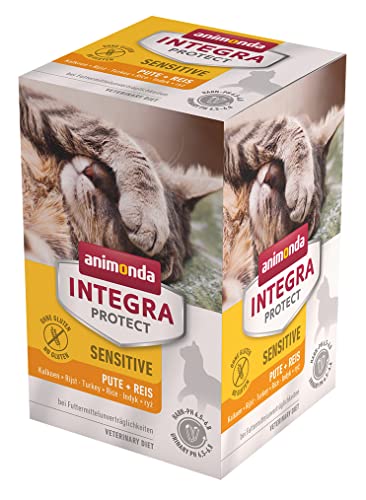 animonda INTEGRA PROTECT Katzenfutter nass Sensitive Pute + Reis (6 x 100g), vom Tierarzt empfohlen bei Futtermittelallergie, mit Veterinären entwickeltes Diätalleinfutter für erwachsene Katzen von Animonda Integra Protect