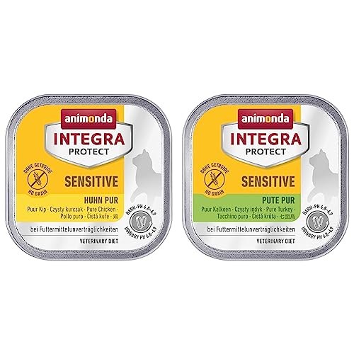 animonda Integra Protect Katze Sensitive, Diät Katzenfutter & animonda Integra Protect Katze Sensitive, Diät Katzenfutter, Nassfutter bei Futtermittelallergie, Pute Pur, 16 x 100 g von animonda Integra Protect Sensitive Katze