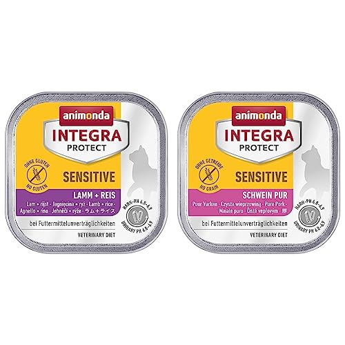 animonda Integra Protect Katze Sensitive, Diät Katzenfutter & animonda Integra Protect Katze Sensitive, Diät Katzenfutter, Nassfutter bei Futtermittelallergie, Schwein Pur, 16 x 100 g von animonda Integra Protect Sensitive Katze