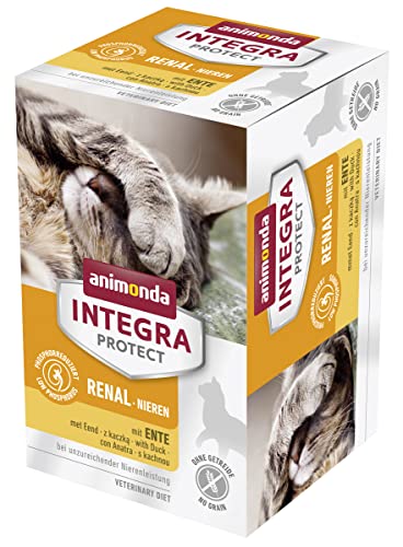 animonda INTEGRA PROTECT Katzenfutter nass Renal Ente (6 x 100g), vom Tierarzt empfohlen bei Niereninsuffizienz, mit Veterinären entwickeltes Diätalleinfutter für erwachsene Katzen von Animonda Integra Protect