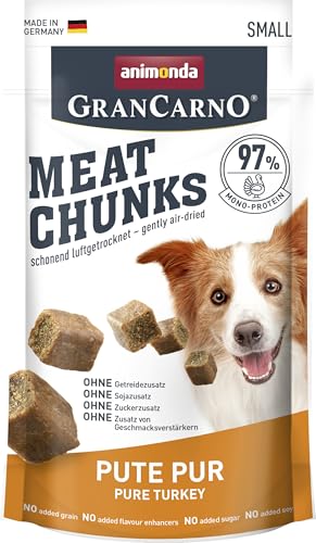 Grancarno Meat Chunks Pute pur (60g), purer Fleisch Premium Hundesnack von animonda für kleine Erwachsene Hunde, getreidefreie Hundeleckerlis für ausgewachsene Hunde von Grancarno